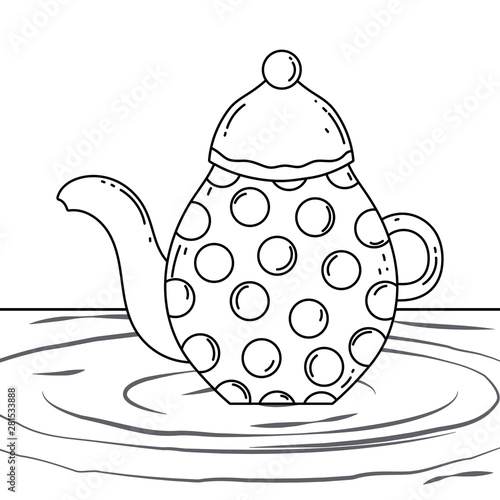 Isolated coffee pot vector design