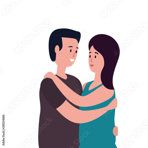 cute lovers couple avatars characters