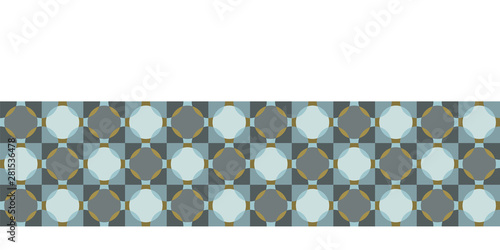 Seamless vector border pattern. Hand drawn square geometric mosaic grid. Modern all over print polka dot banner