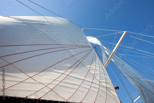 detail of sail masts, sailboats