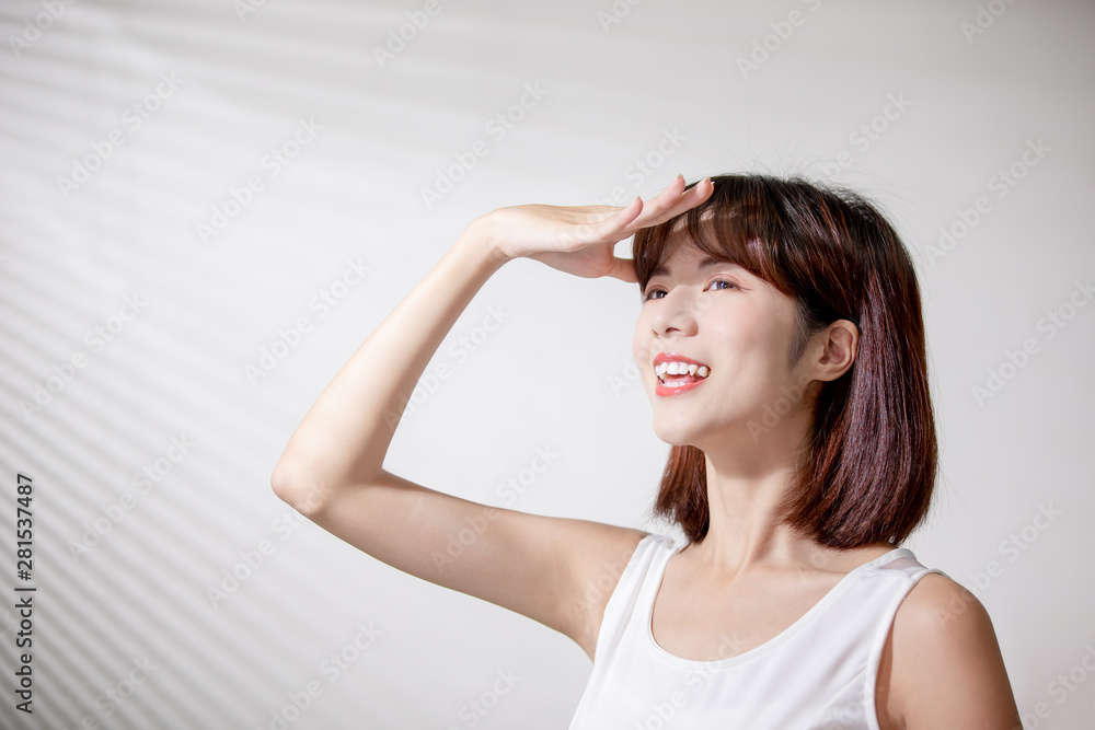 Young asian woman enjoy sunshine Young asian woman enjoy sunshine
