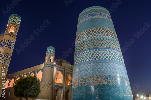 Exterior view of Kalta minor Minaret at night photo