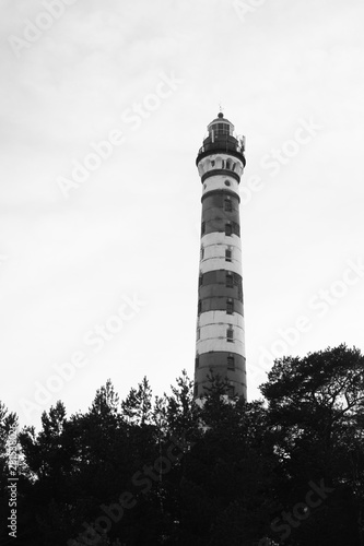 Tall lighthouse black and white background