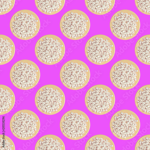 Seamless pattern. Pop corn. Use for t-shirt, greeting cards, wrapping paper, posters, fabric print.