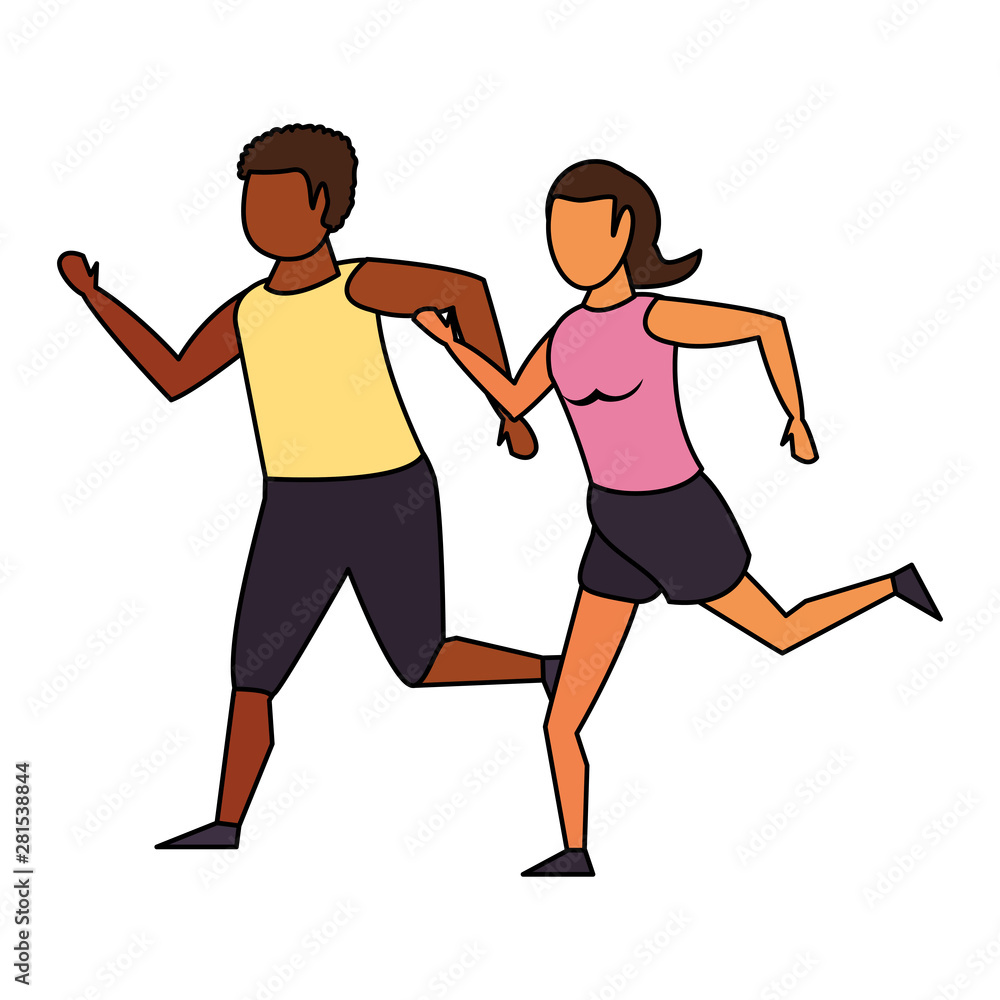 fitness sport exercise lifestyle cartoon