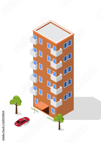 isometric apartment building