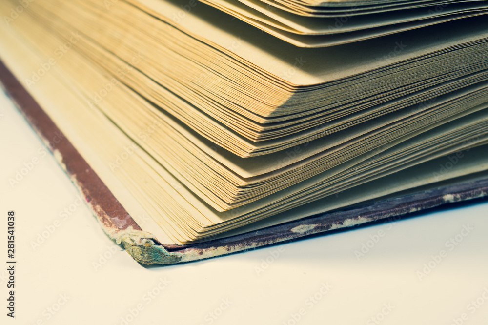 Detail of the book isolated on white background Detail of the book isolated on white background