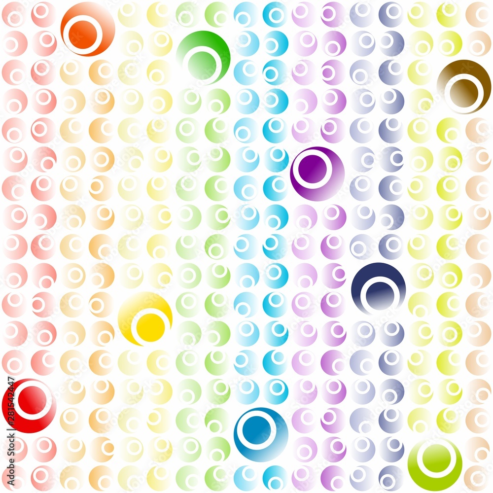 Fototapeta premium Rainbow Circle Pattern Wallpaper with Lines