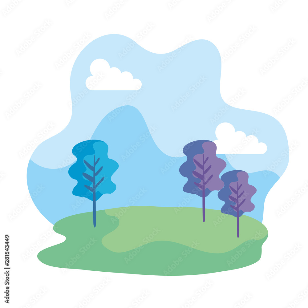 camp field landscape scene icon camp field landscape scene icon