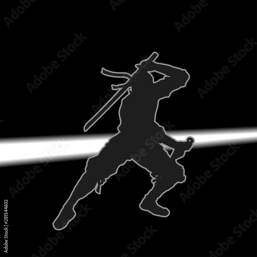 A Japanese Ninja And The Flash Of The Dagger