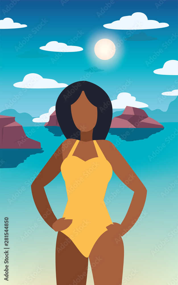 beautiful woman with swimsuit summer time beautiful woman with swimsuit summer time