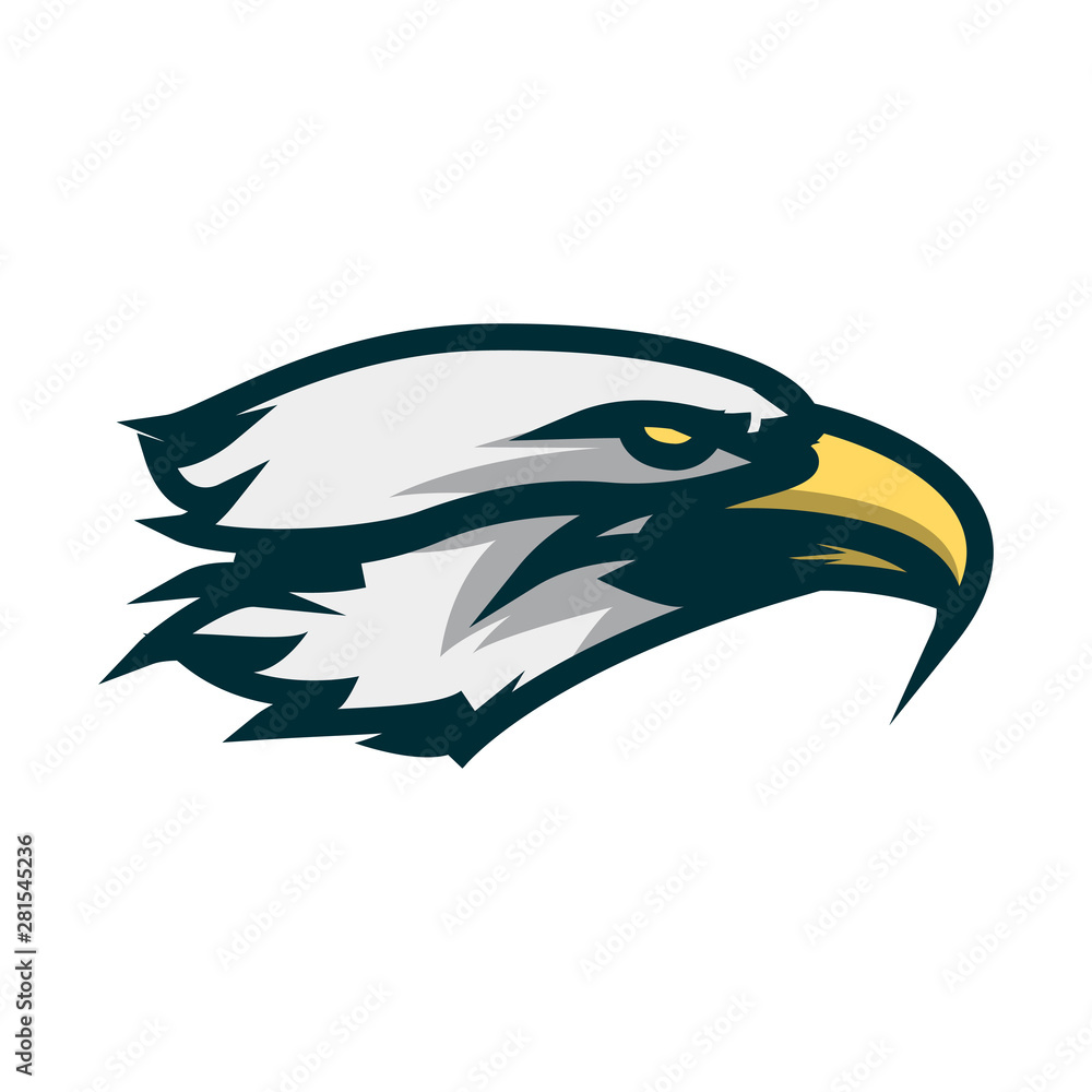 Fototapeta premium Eagle head minimalist logo design. Eagle head vector illustration