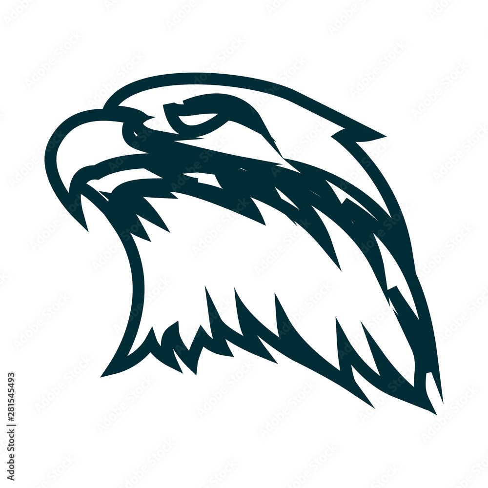 Eagle line art logo design. Eagle head outline vector illustration ...