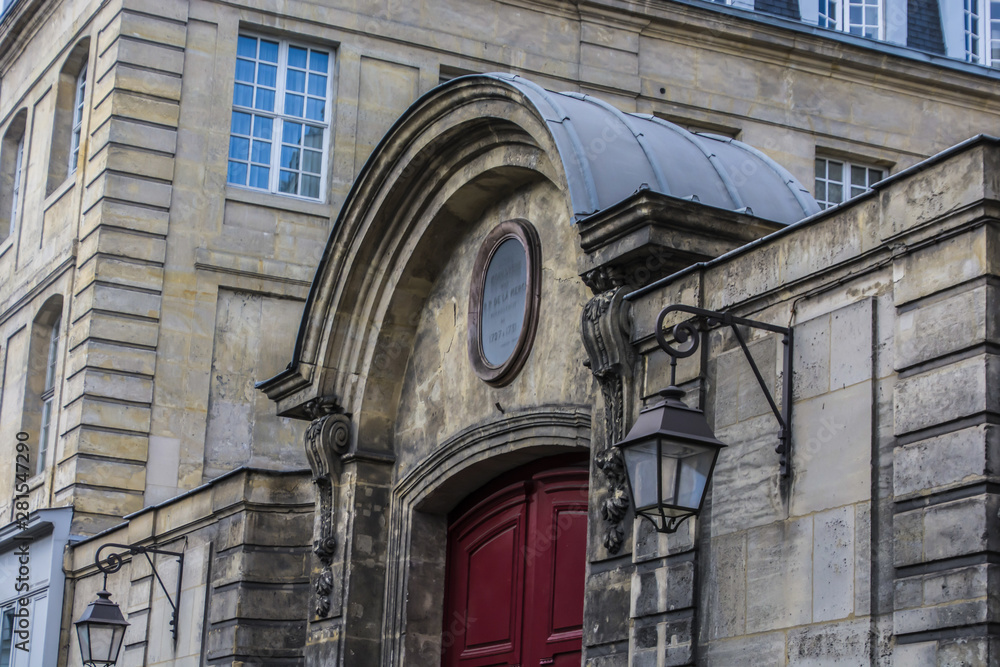 Traditional building in the center of Paris