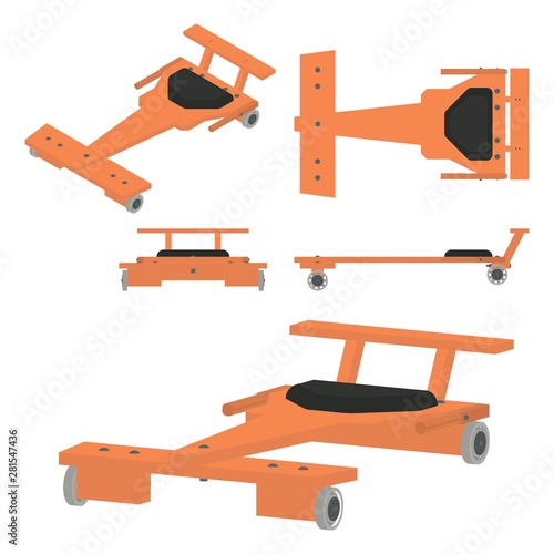Classic Soapbox car simple colored