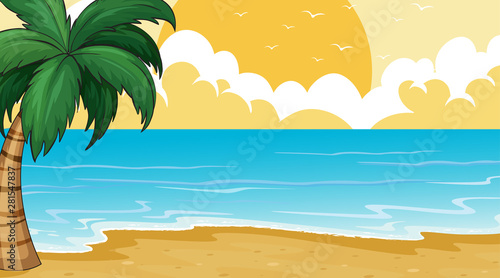Empty nature beach ocean coastal landscape