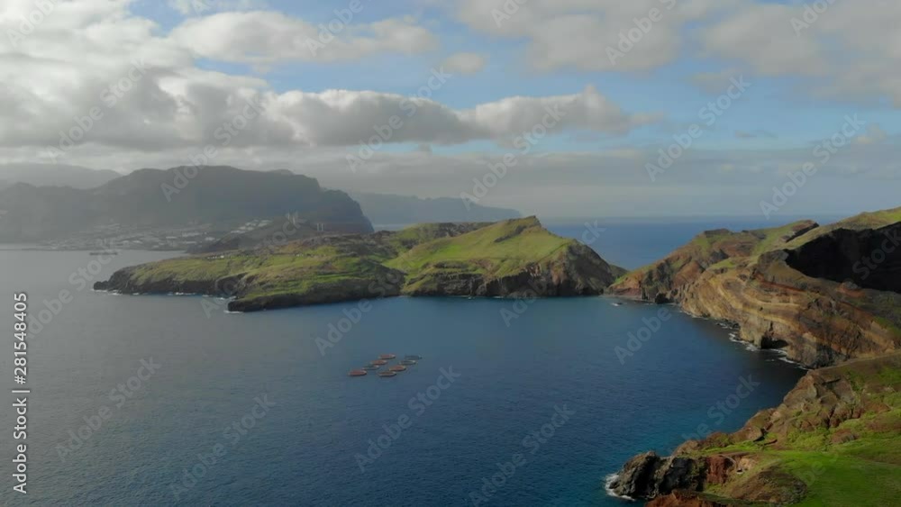 Aerial video of the Ponta de São Lourenço in Madeira, Portugal. Popular hike path in the island. Aerial video of the Ponta de São Lourenço in Madeira, Portugal. Popular hike path in the island.