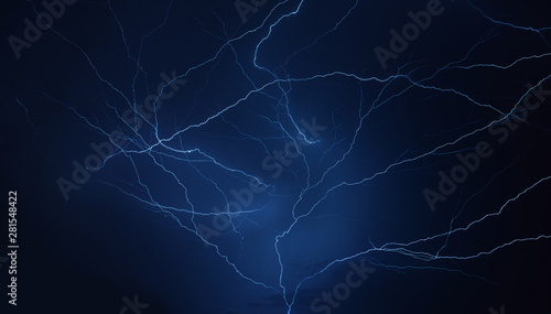 Thunder lightning rain storm in the rainy season