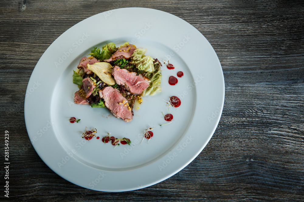 fresh tasty caesar salad with prosciutto and grain mustard fresh tasty caesar salad with prosciutto and grain mustard