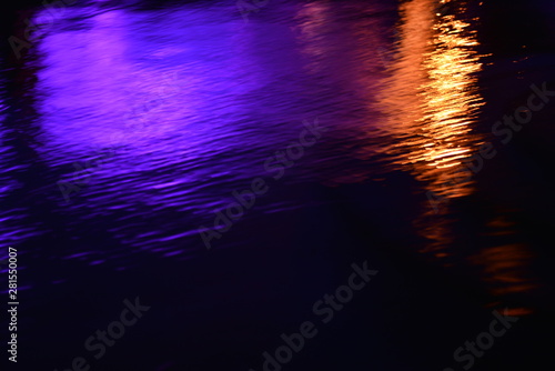 Glare and reflection of light on the water.