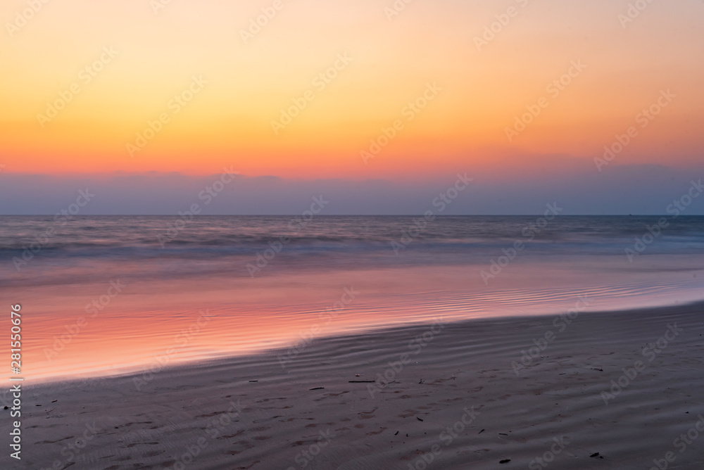 Long exposure sunset at the beach.