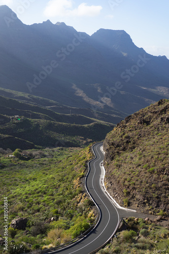 Mountain road with curvy roads