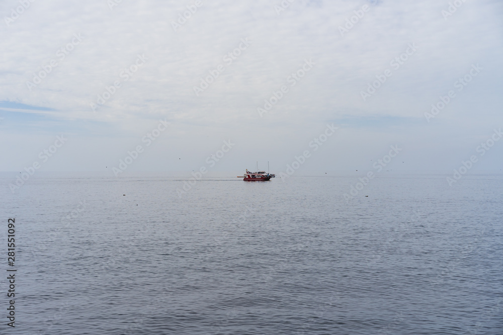 boat in the fog