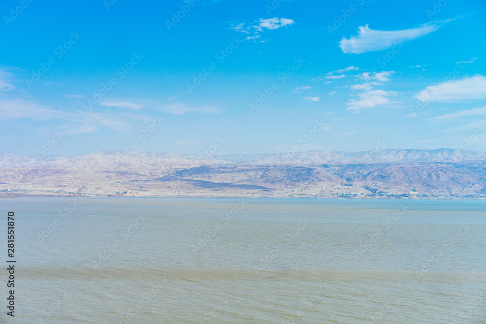 View of Jordan over the Dead Sea in Israel