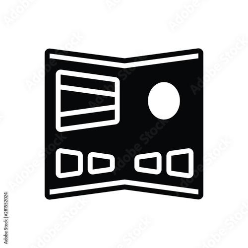Black solid icon for flexible display 