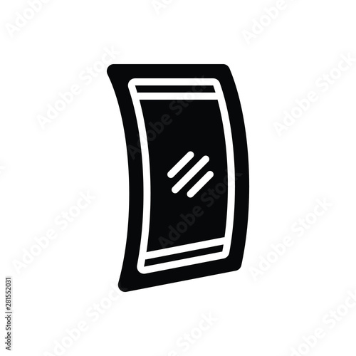 Black solid icon for flexible display 