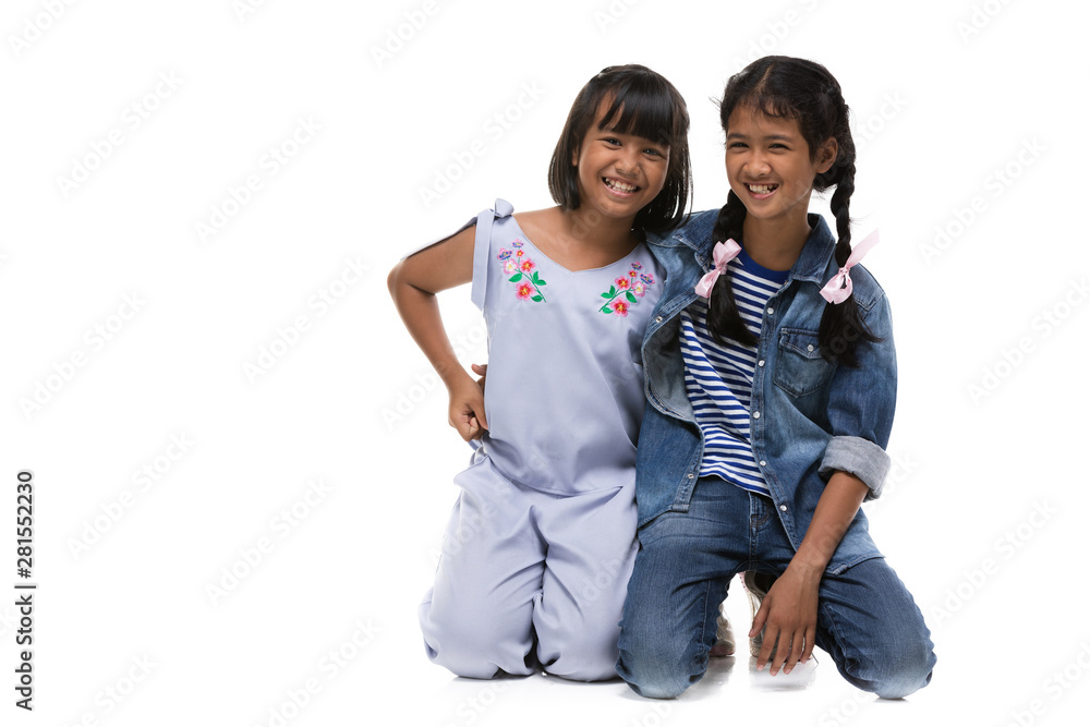 Photo of Two asian little girl looking at camera with smile face. Photo of Two asian little girl looking at camera with smile face.