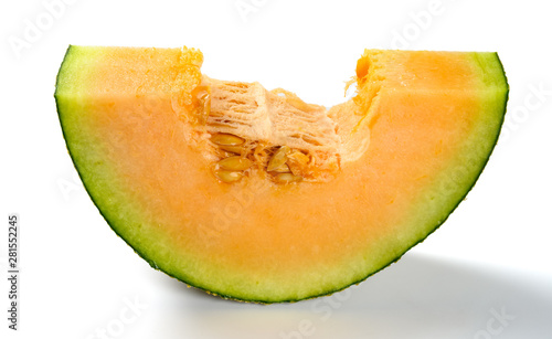 piece of Hami melon on white background photo