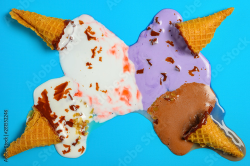 top view mini ice cream con...
