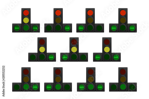 Set of traffic lights.