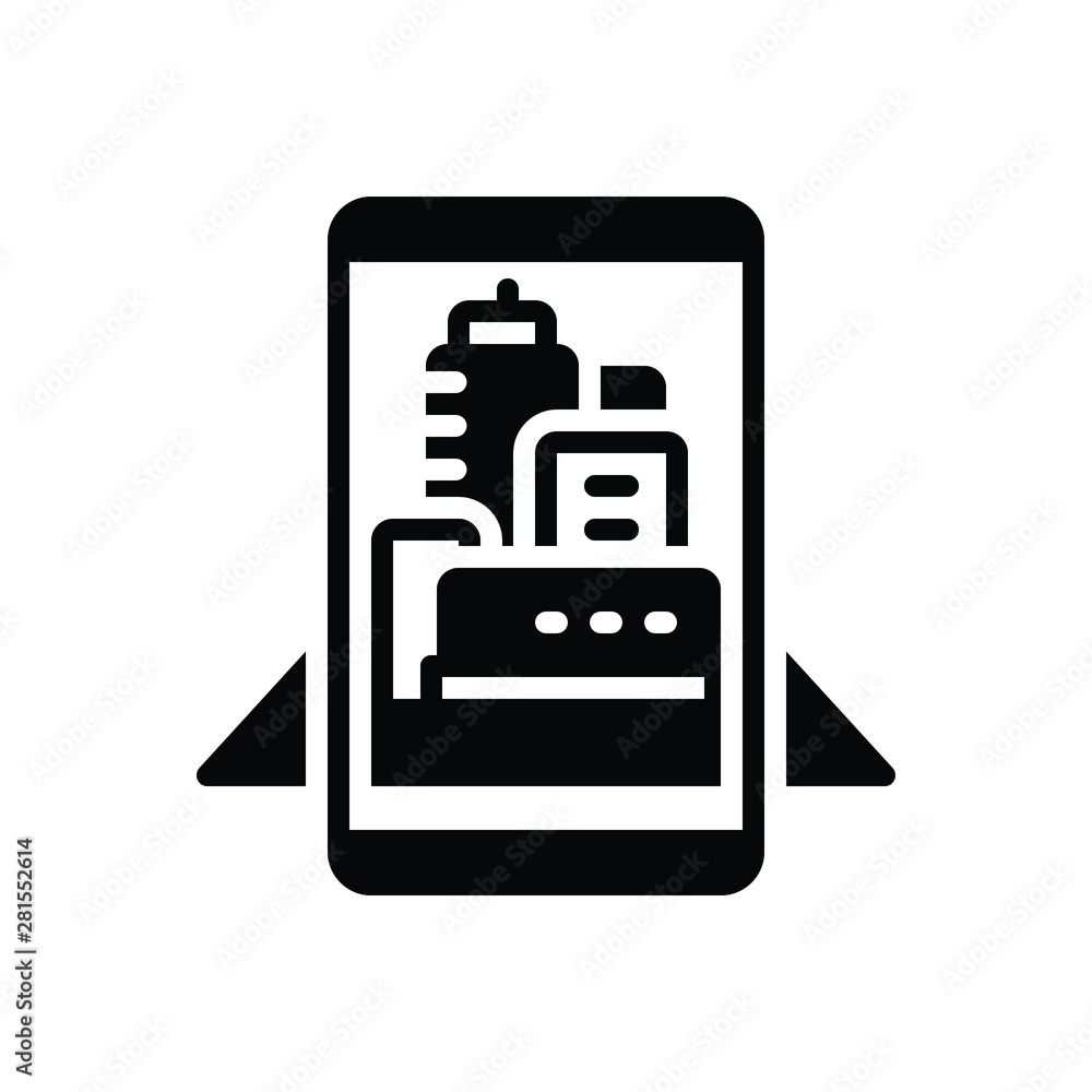 Black solid icon for augmented reality Black solid icon for augmented reality