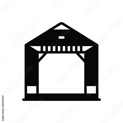 Black solid icon for pergola