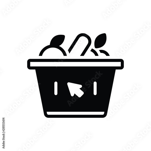 Black solid icon for supermarket 