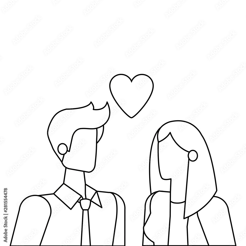 business couple with heart love business couple with heart love