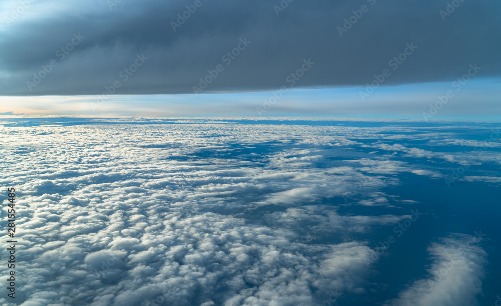 sunrise in the sky is beautiful on the atmosphere above the white clouds. sunrise in the sky is beautiful on the atmosphere above the white clouds.