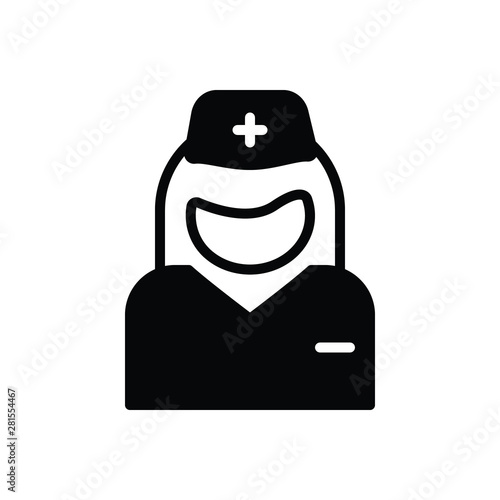 Black solid icon for nurse 