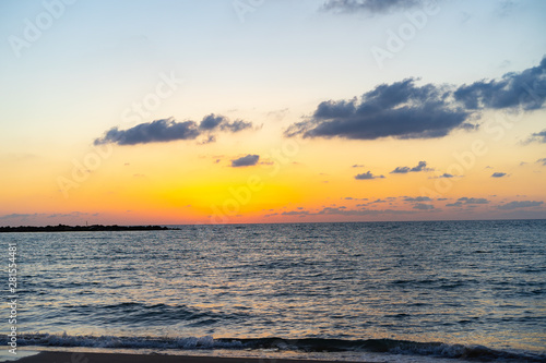 Sunset at a beach in Tel Aviv