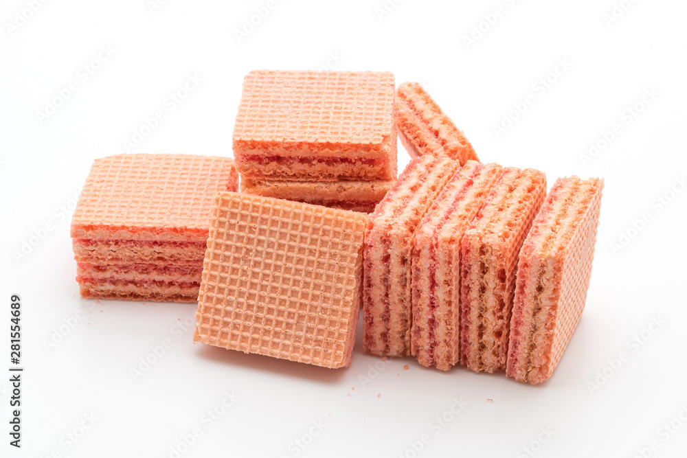 wafer biscuit with strawberry cream flavor wafer biscuit with strawberry cream flavor