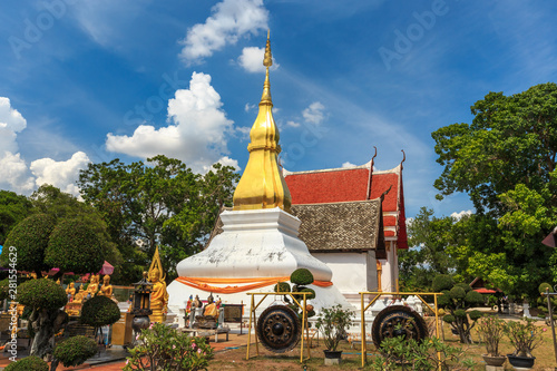 Golden pagoda in Phra That Kham Kaen, Khon Kaen, Thailand photo