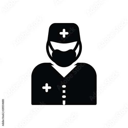 Black solid icon for surgeon