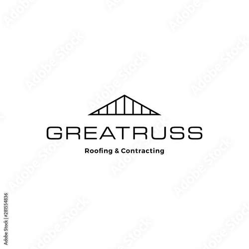 truss roof logo vector icon illustration