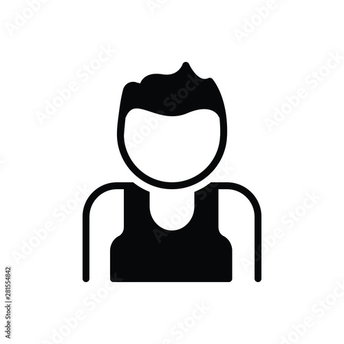 Black solid icon for clubber 