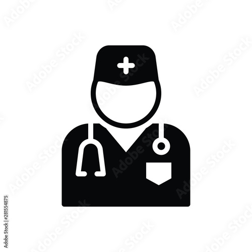 Black solid icon for doctor 