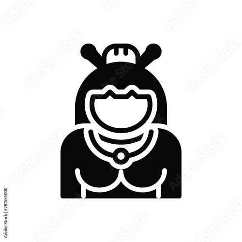 Black solid icon for geisha 