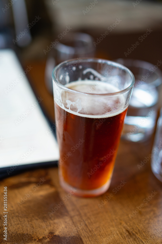 Beer on a table during dinner Beer on a table during dinner