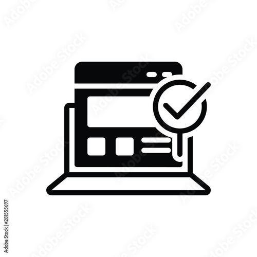 Black solid icon for usability control 